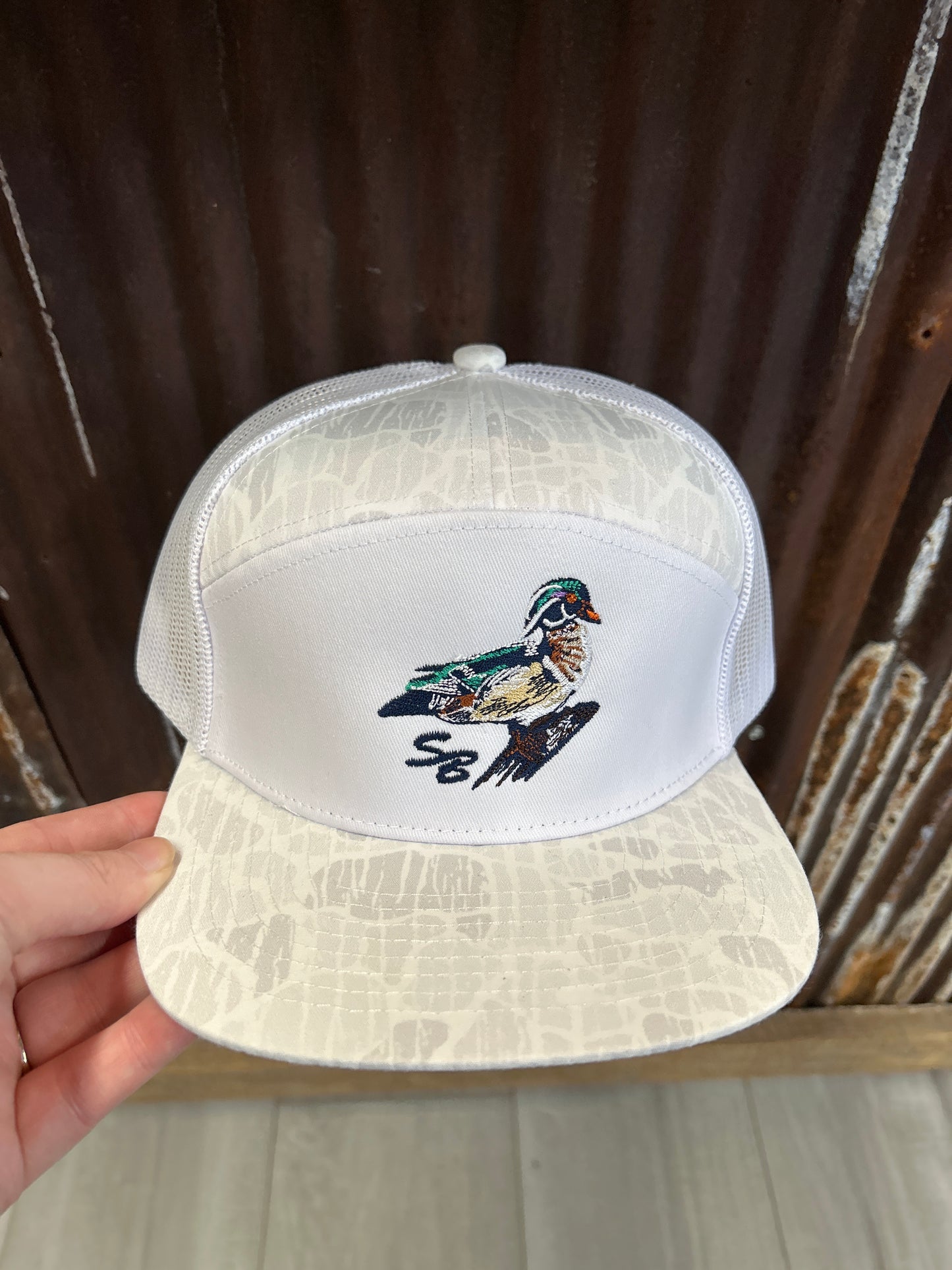 Wood Duck White Camo Hat