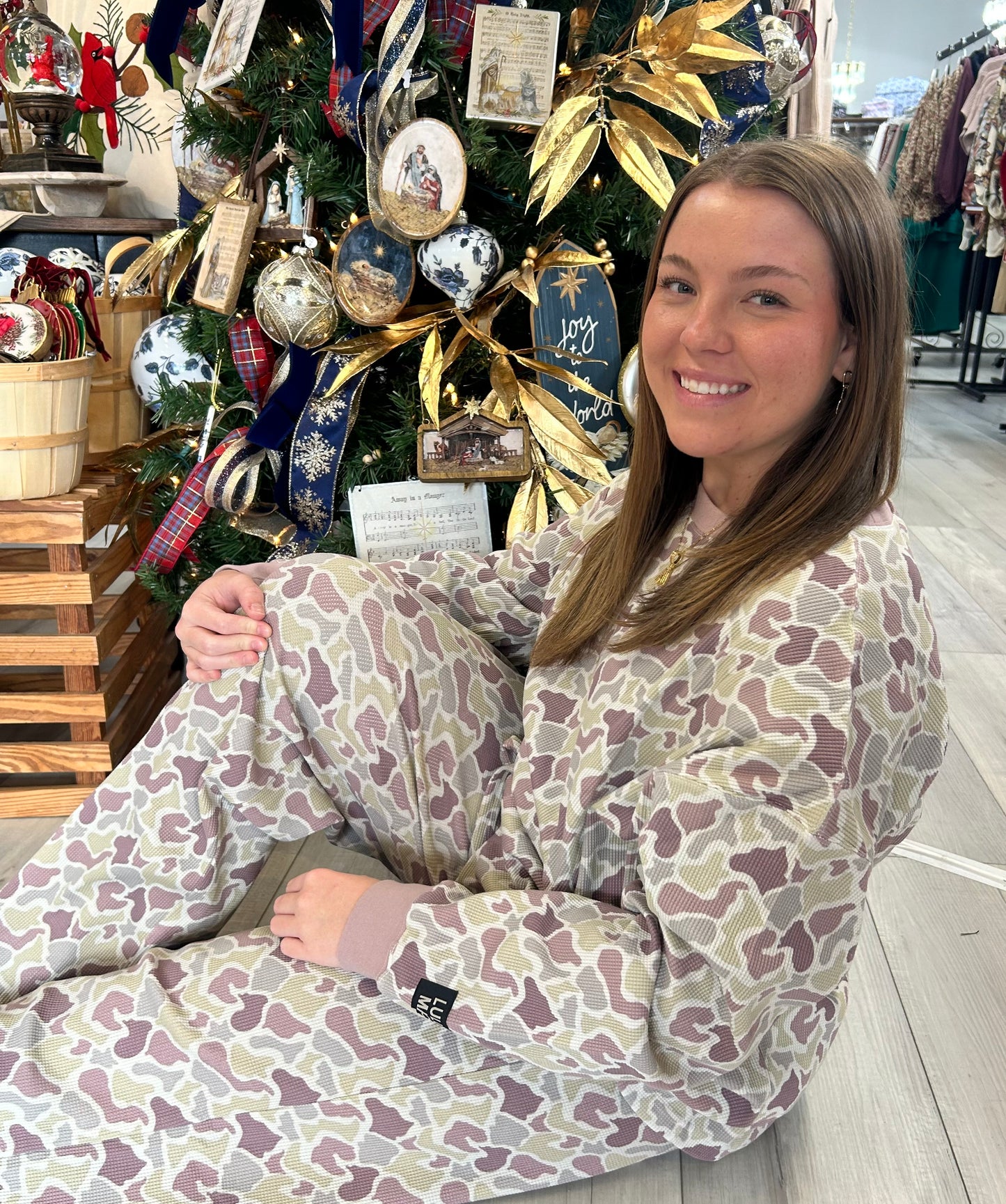 Lulu Mac Waffle Camo Top