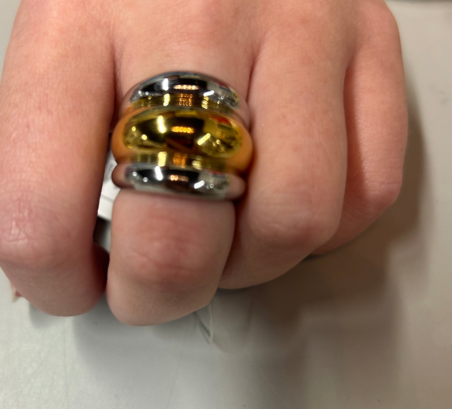 Two Toned Dome Ring