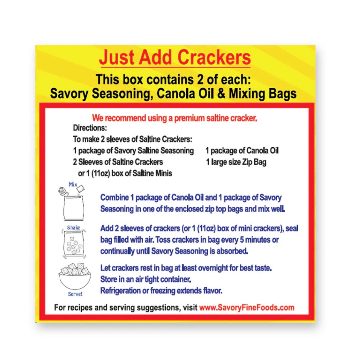The Original Savory Party Cracker Kit