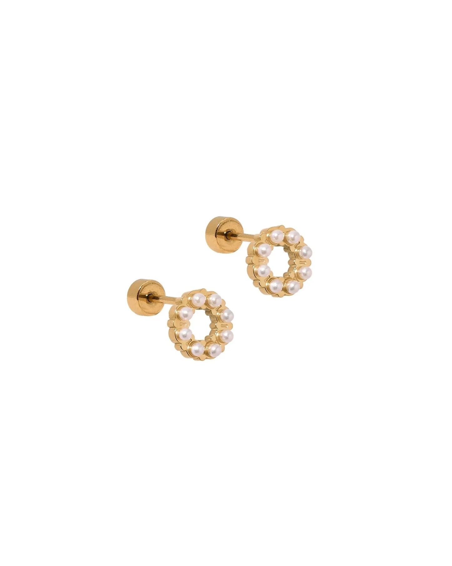 Brinley Pearl Screw Back Stud Earrings