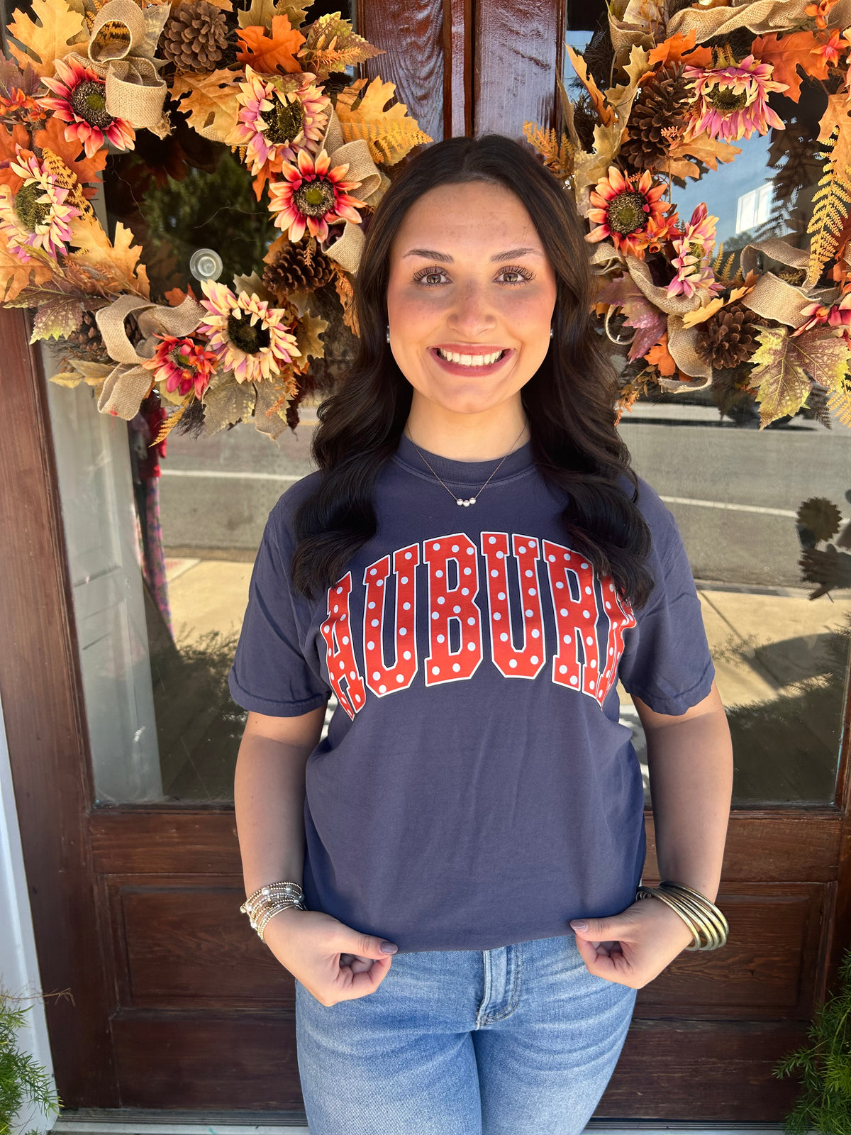 Auburn Polka Dot comfort Color Tee