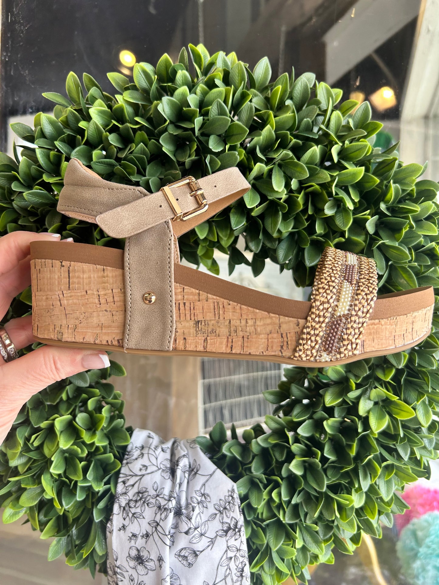 Glitter Wedge Sandals