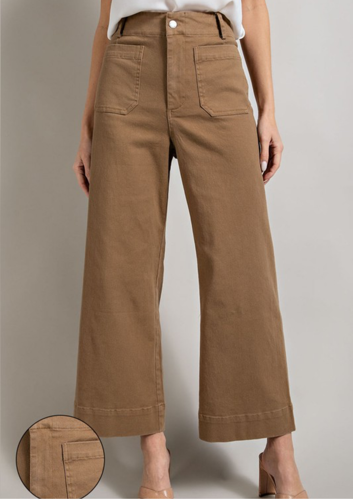 Camel Ankle Cropped Pants