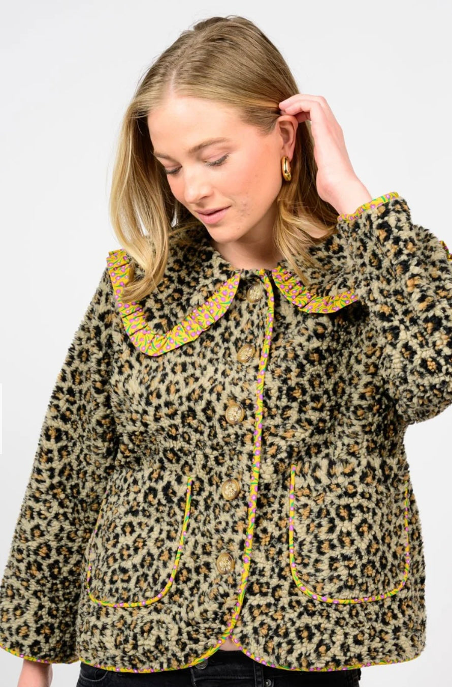 Ivy Jane Leopard Sherpa Jacket