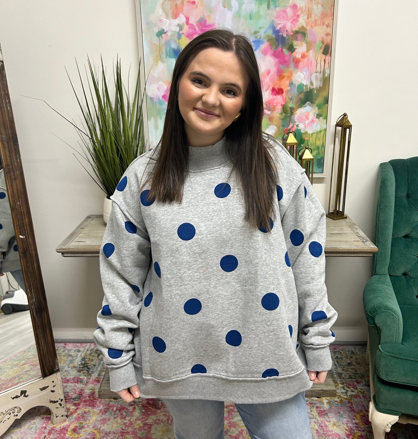 Baseball Reversible Mock Neck Sweatshirt