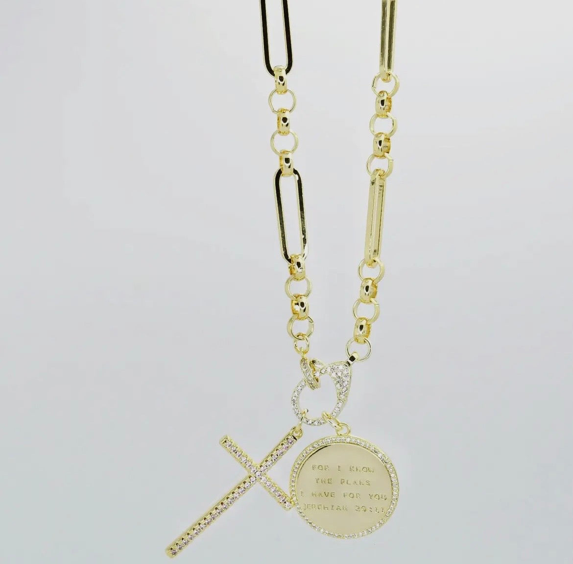Jeremiah 29:11 With Gold Cross Necklace