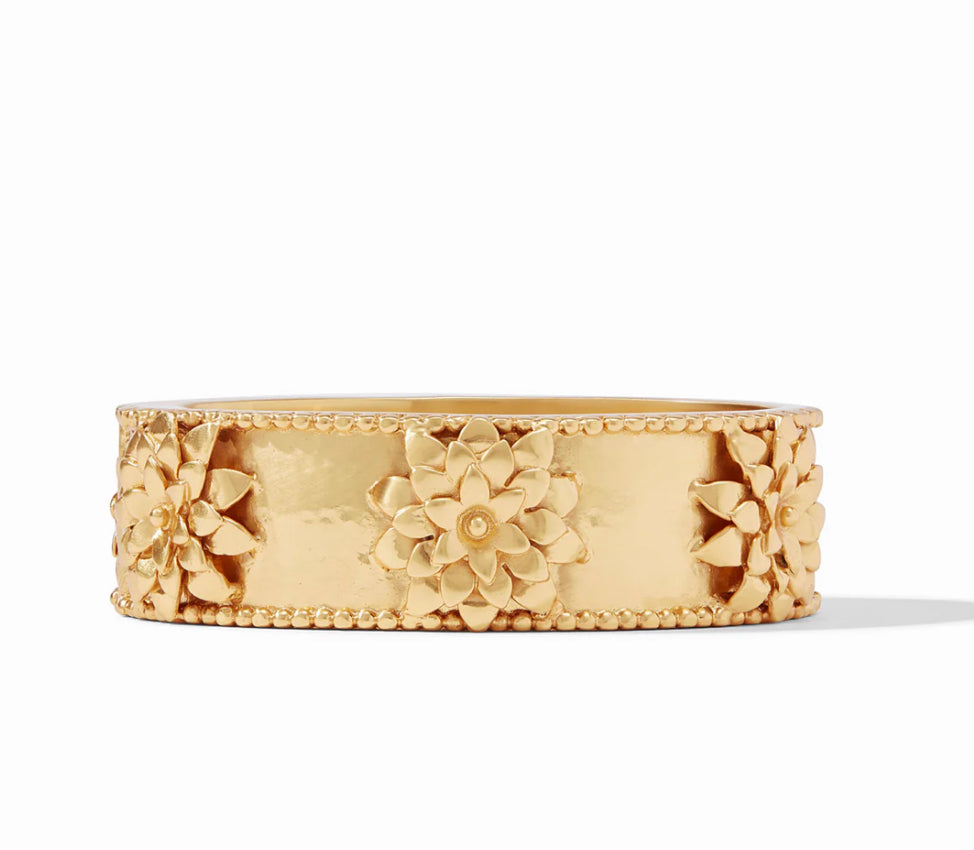 Flora Statement Hinge Bangle, Gold