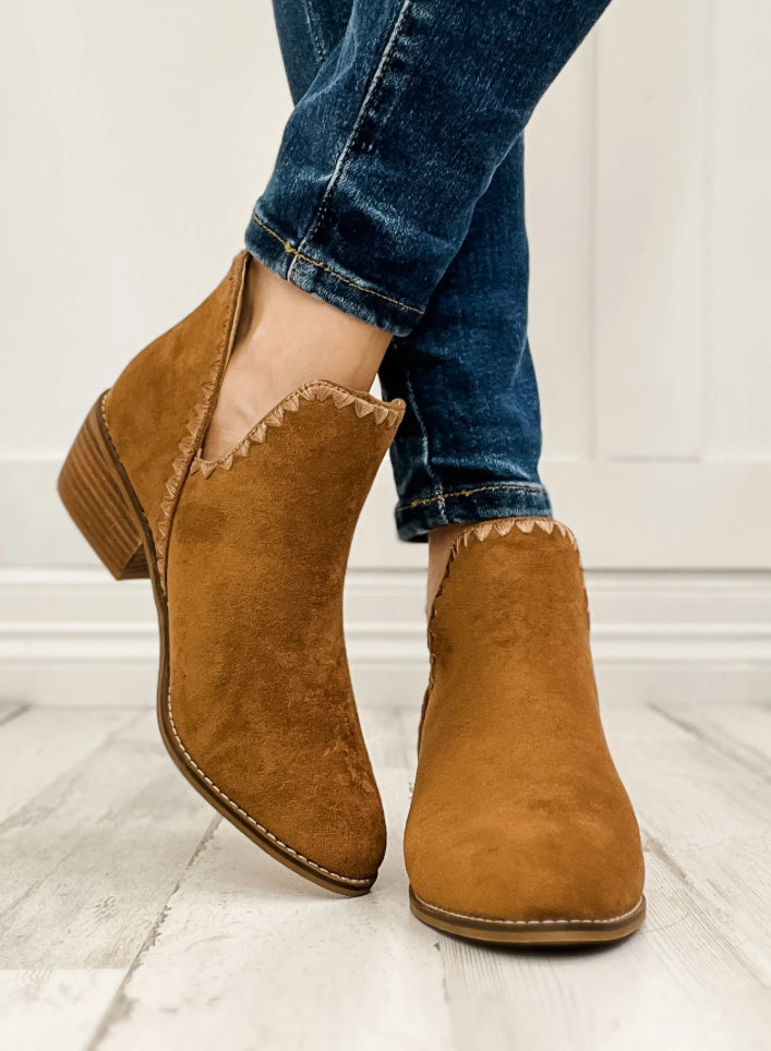 Bluffin Tobacco Faux Suede Bootie