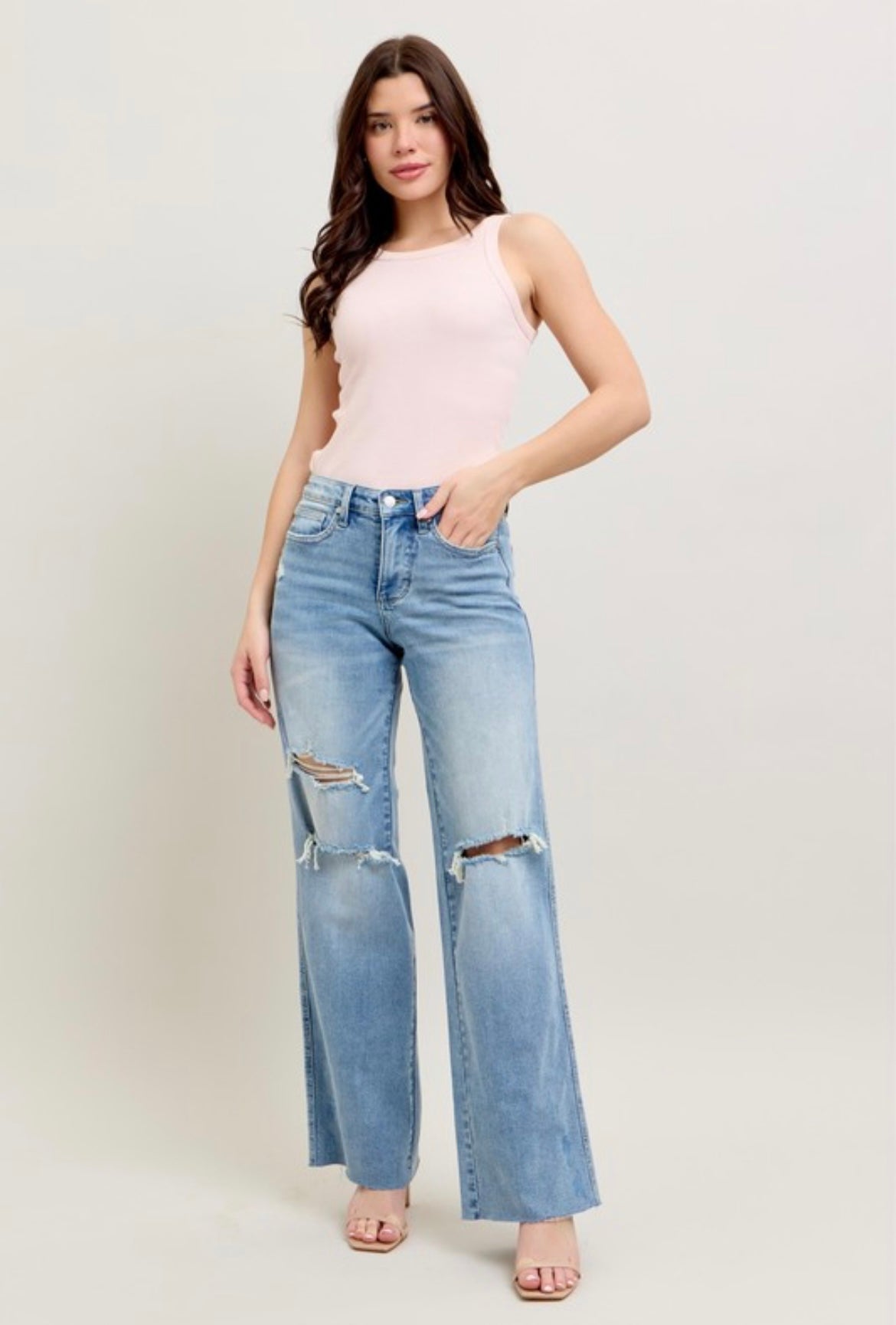 Judy Blue Mid-rise Tummy Control & Destroy Wide