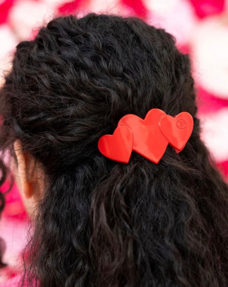 Red Heart To Heart Teleties Flat Clip