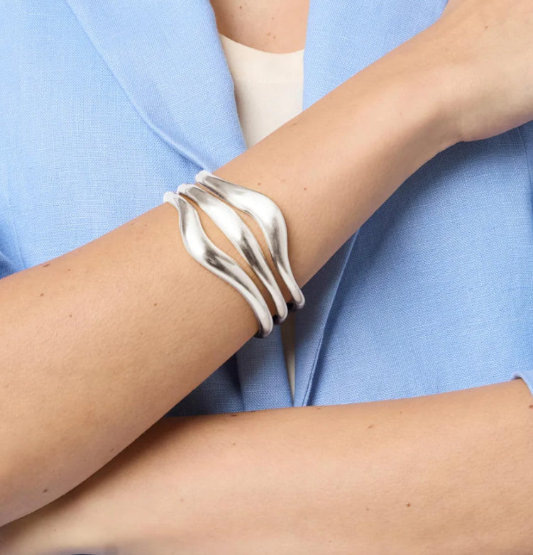 Silver Wave Cuff