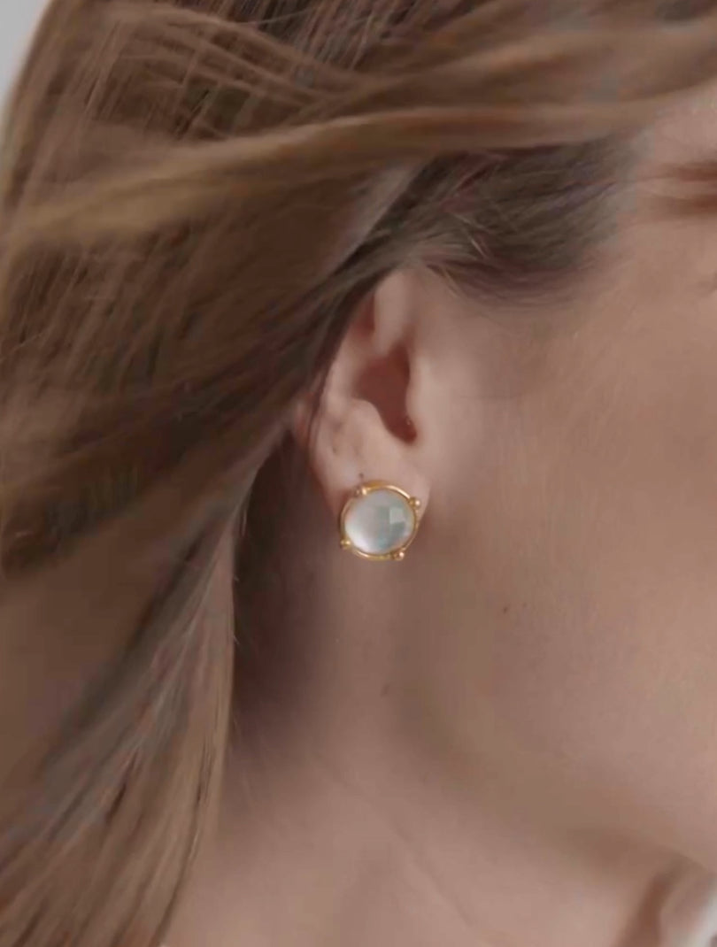 Honey Stud- Iridescent Clear Crystal