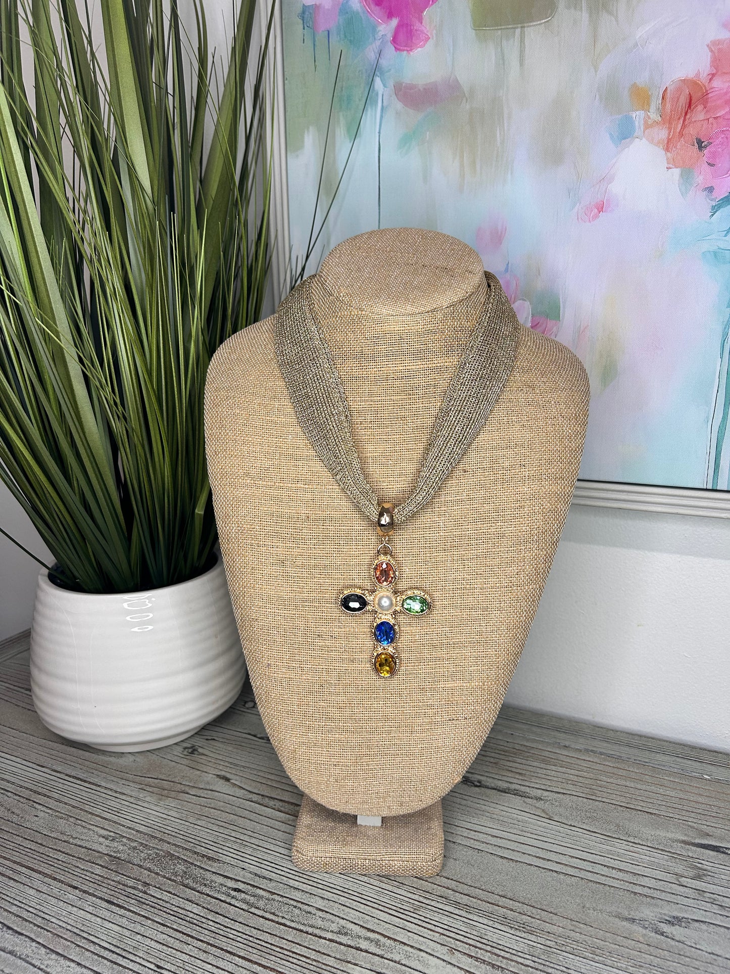 Gem Cross Necklace