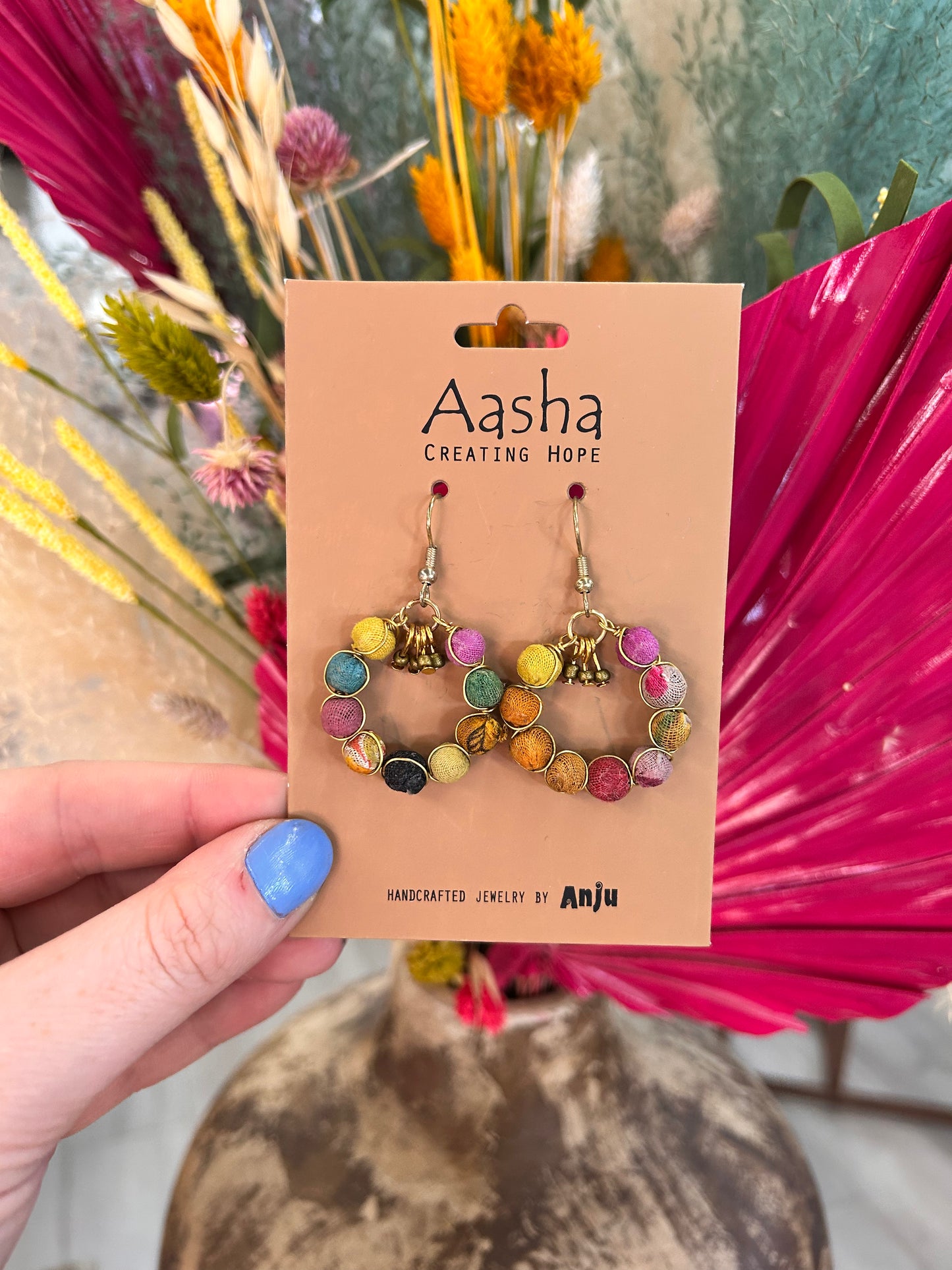 Aasha Beaded Circle Earrings