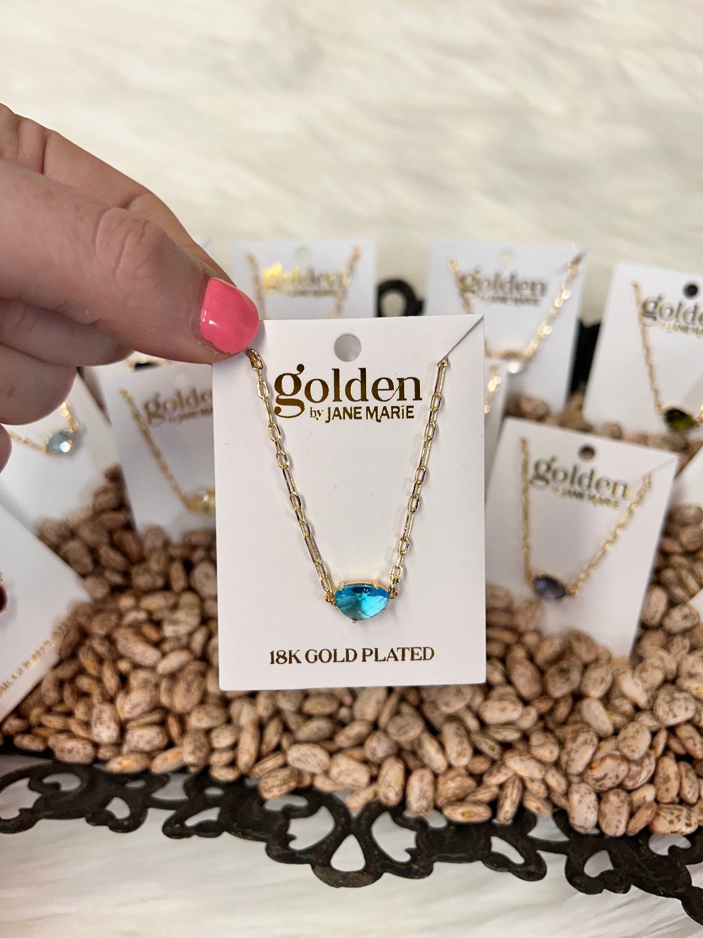 Golden Birthstone Necklaces