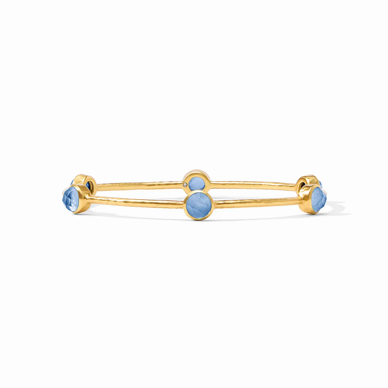 Milano Luxe Bangle- Iridescent Chalcedony Blue