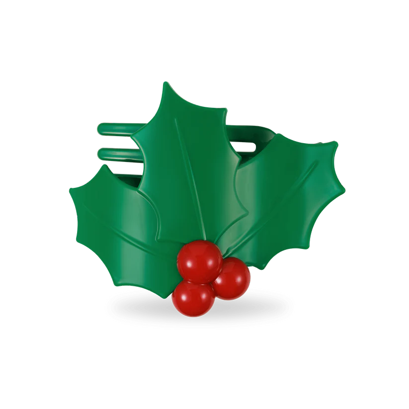 Holly Leaves Flat Clip Teleties
