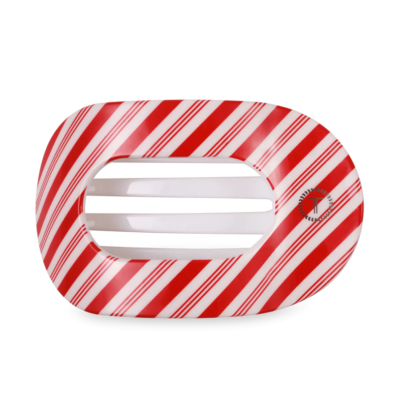 Candy Cane Round Flat Clips Teleties- 3 Sizes