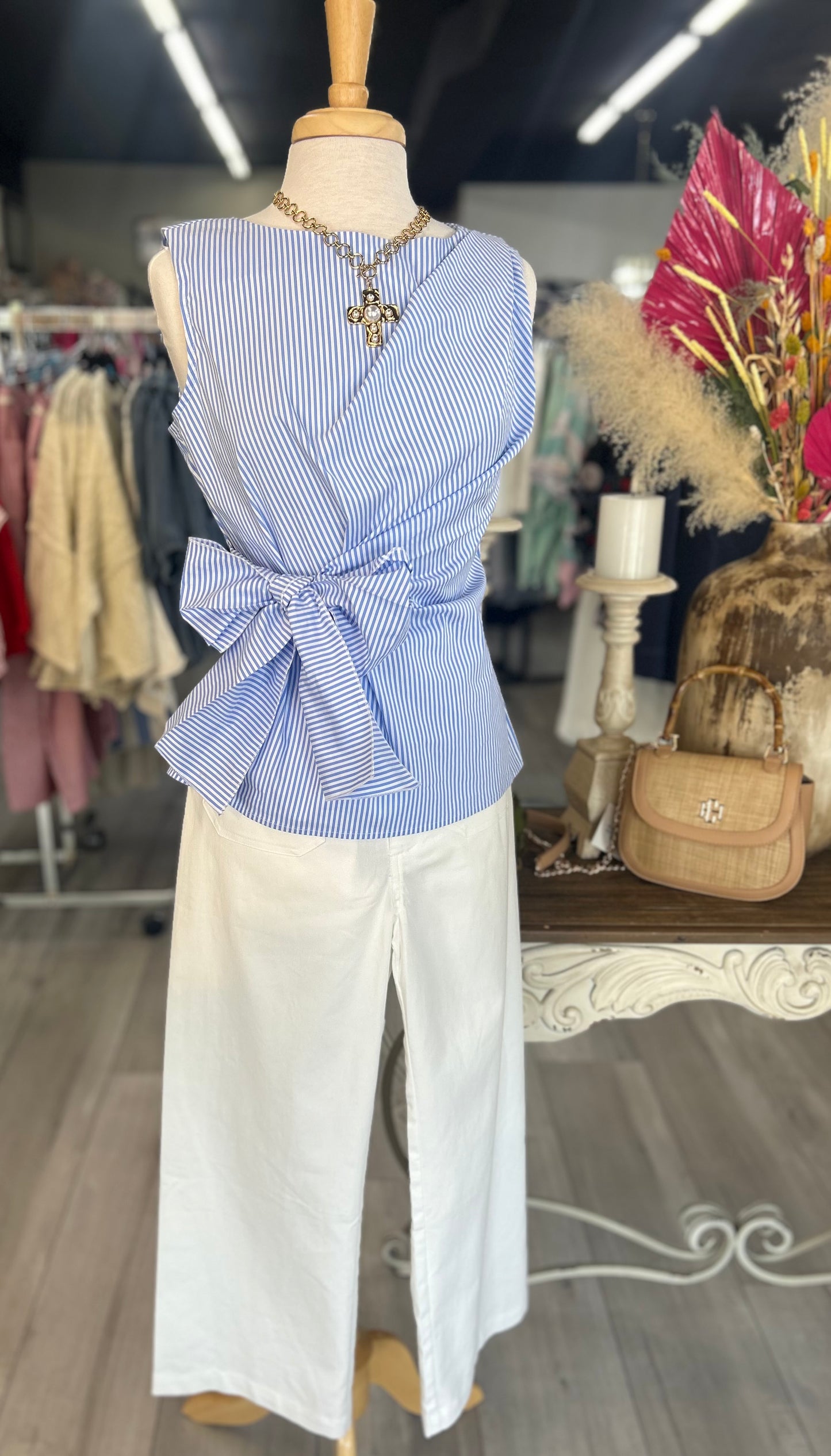 Renuar Tie stripe top 2 colors