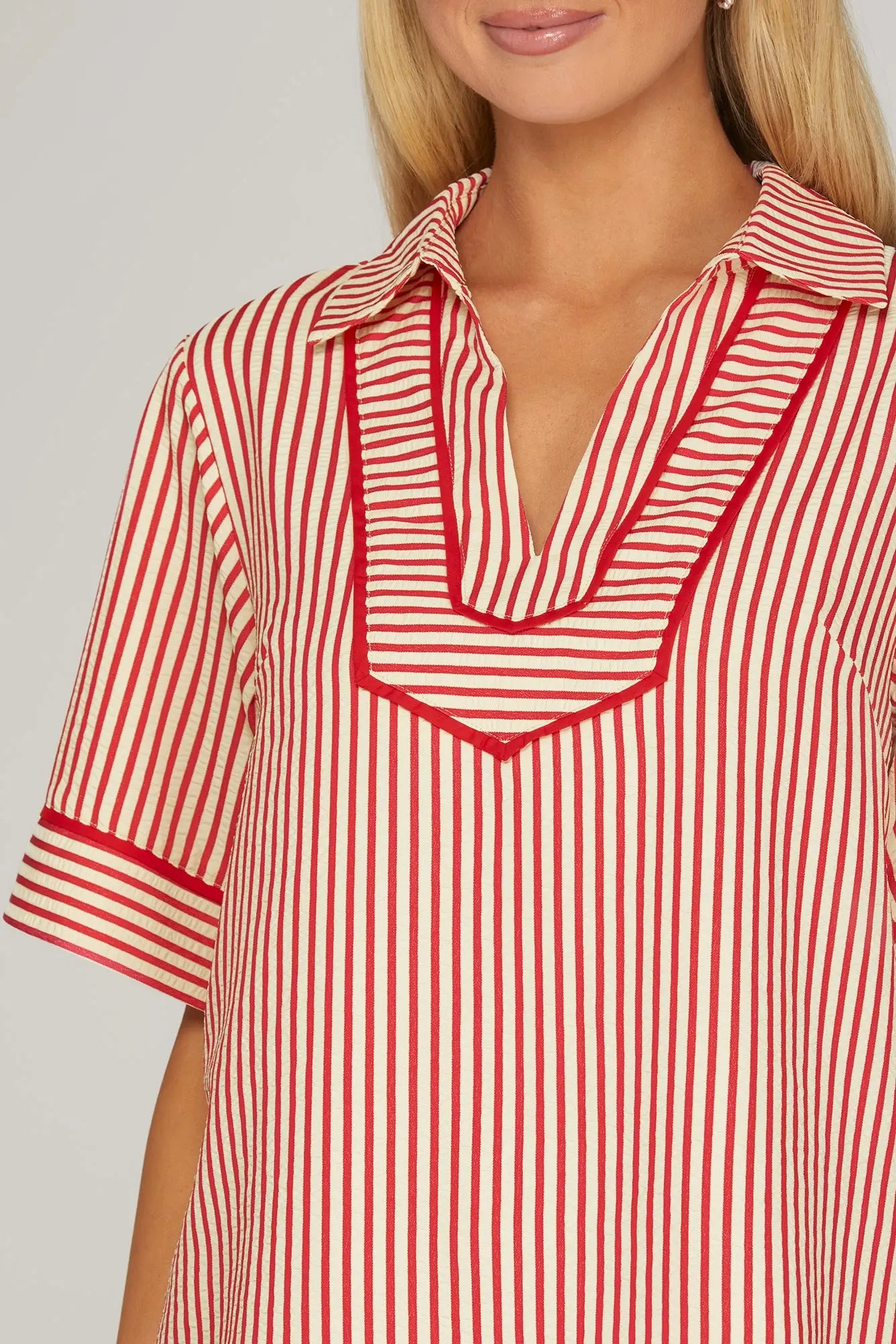 Here For More Stripe Top