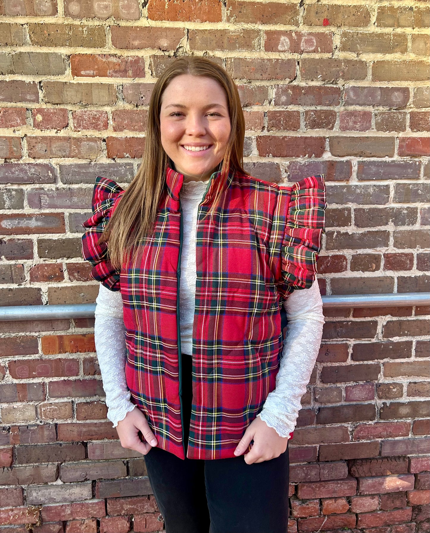 Tartan Plaid Quilted Puffer Vest- 2 Colors