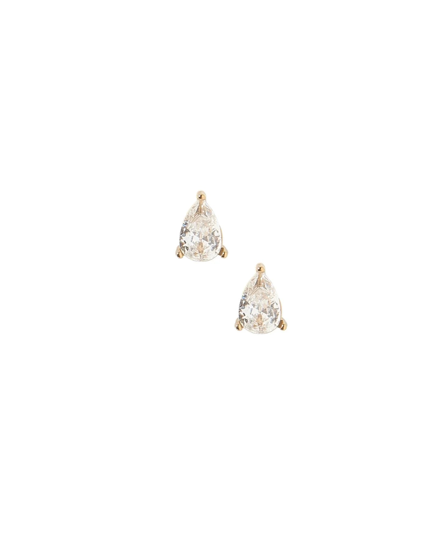 Screw Back Stud Earrings -Paige Pear Gold