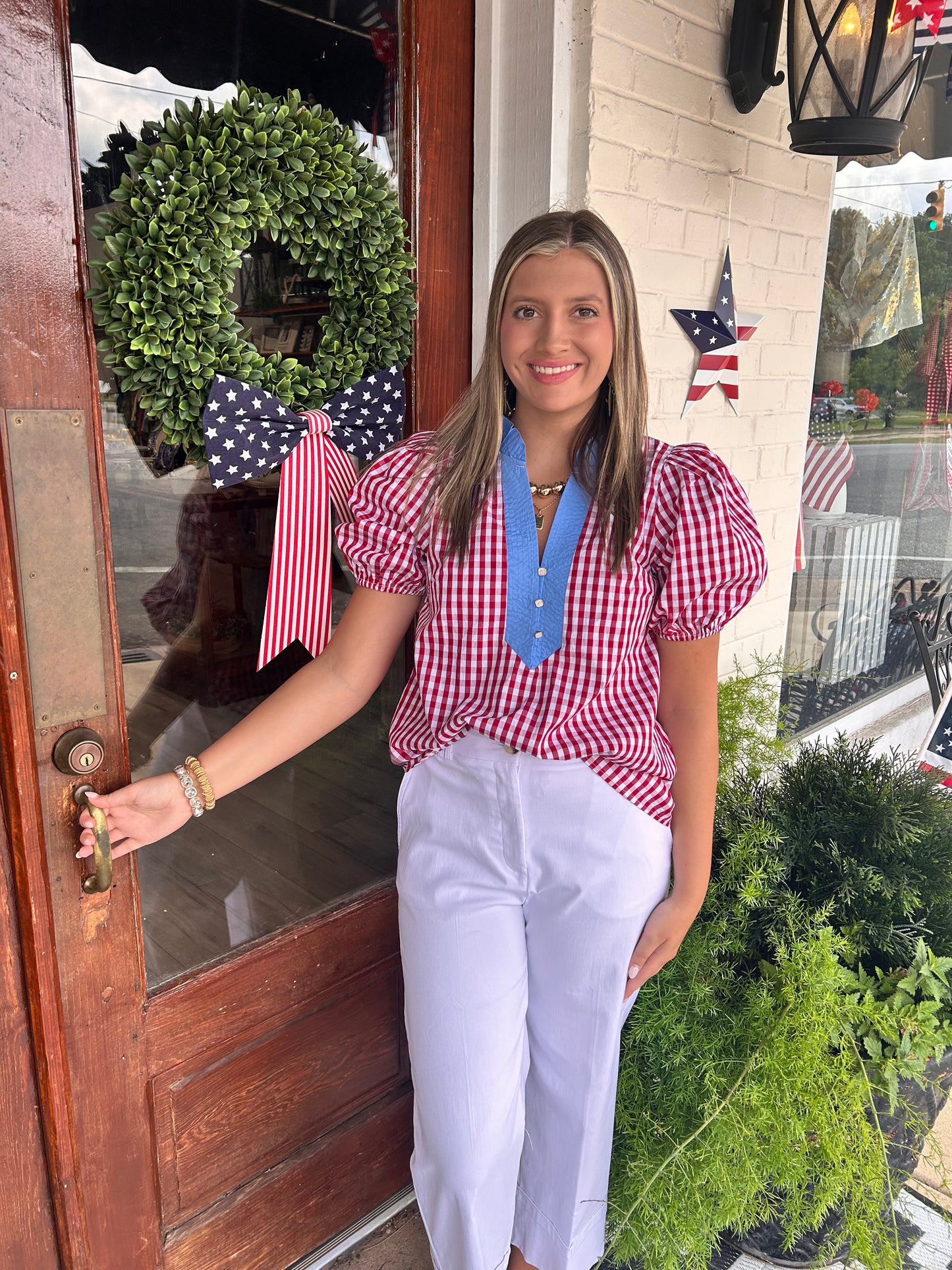 Red Gingham Top