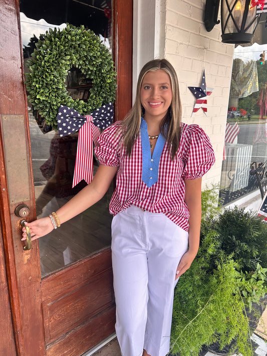 Red Gingham Top