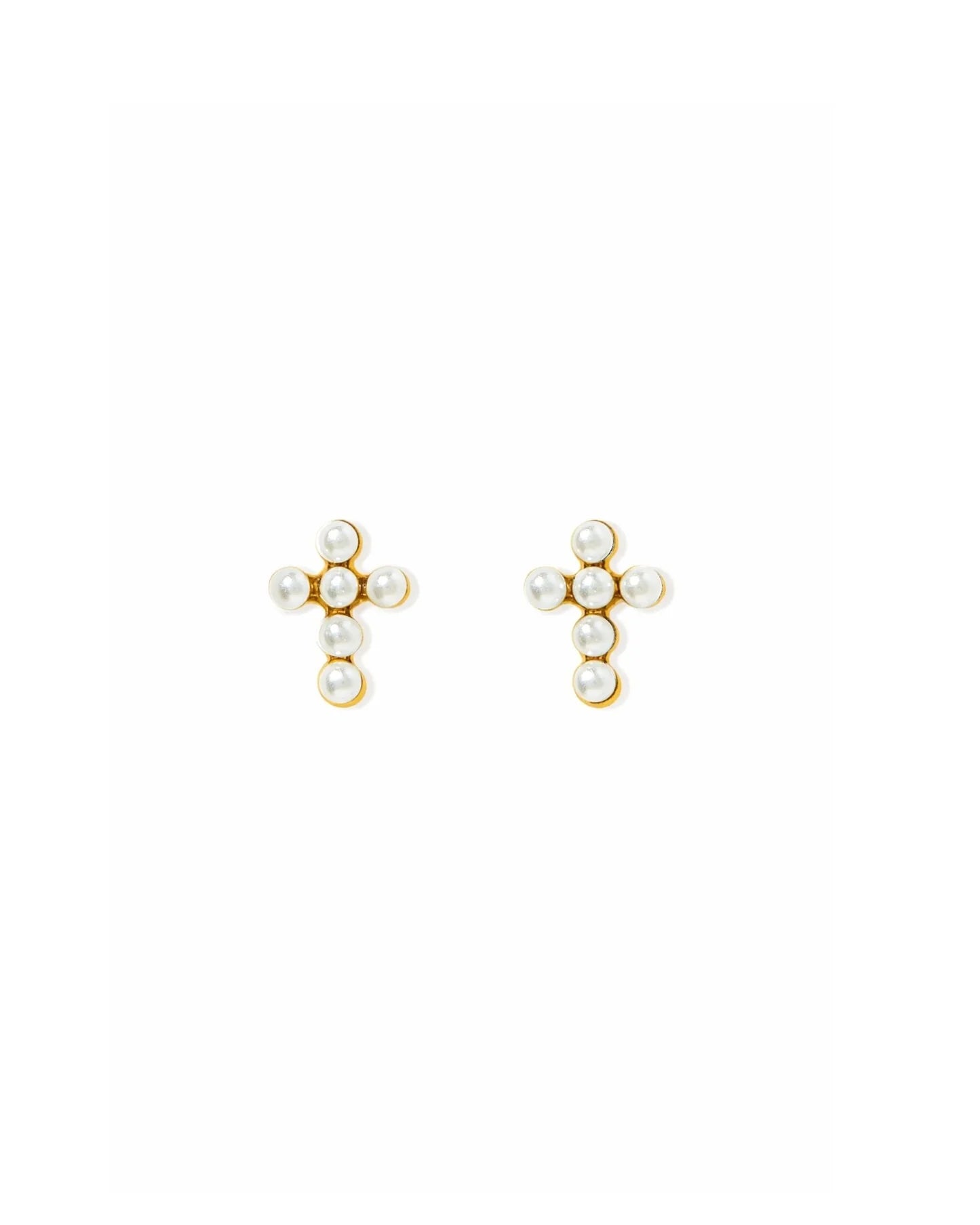 Screwbackstud Earrings-Clara Cross Gold Sparkle