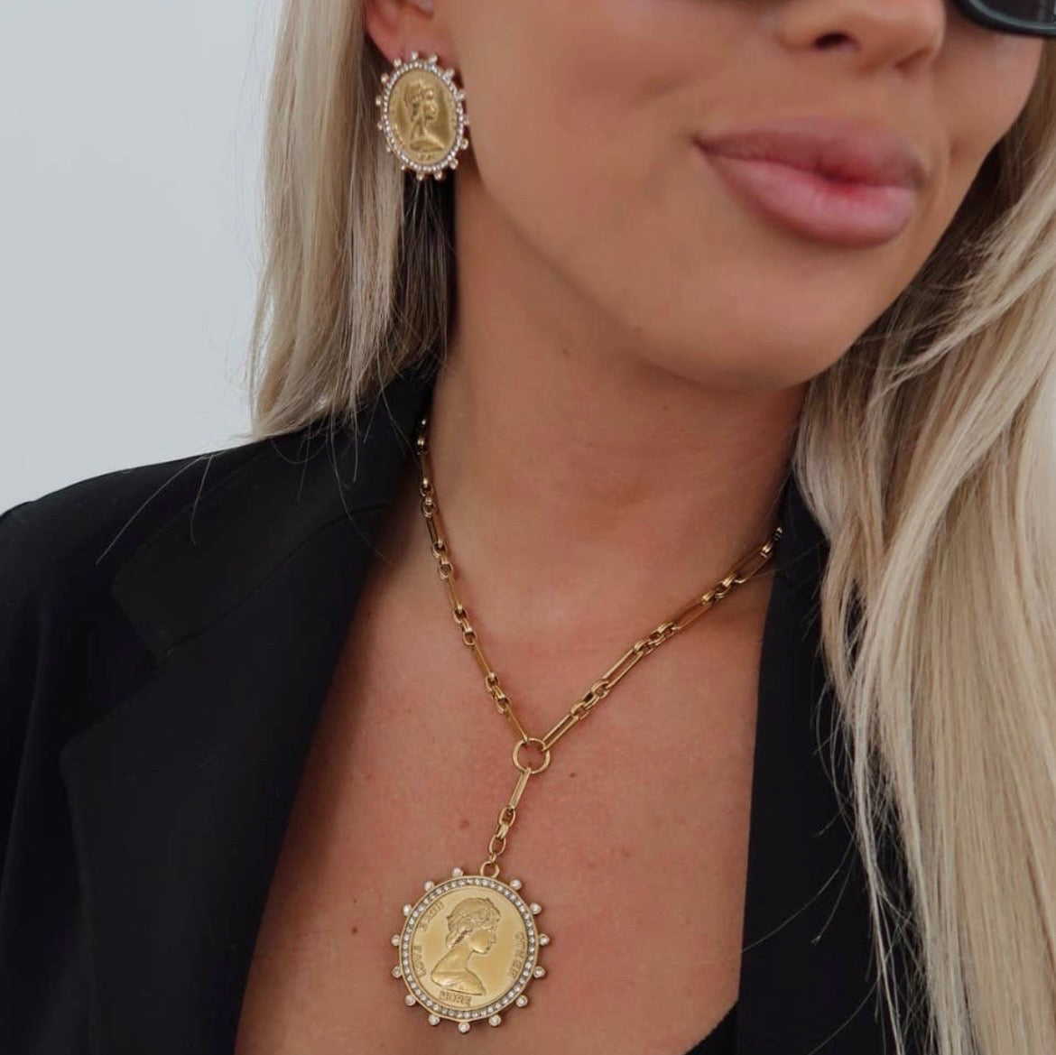 Lariat Coin Necklace