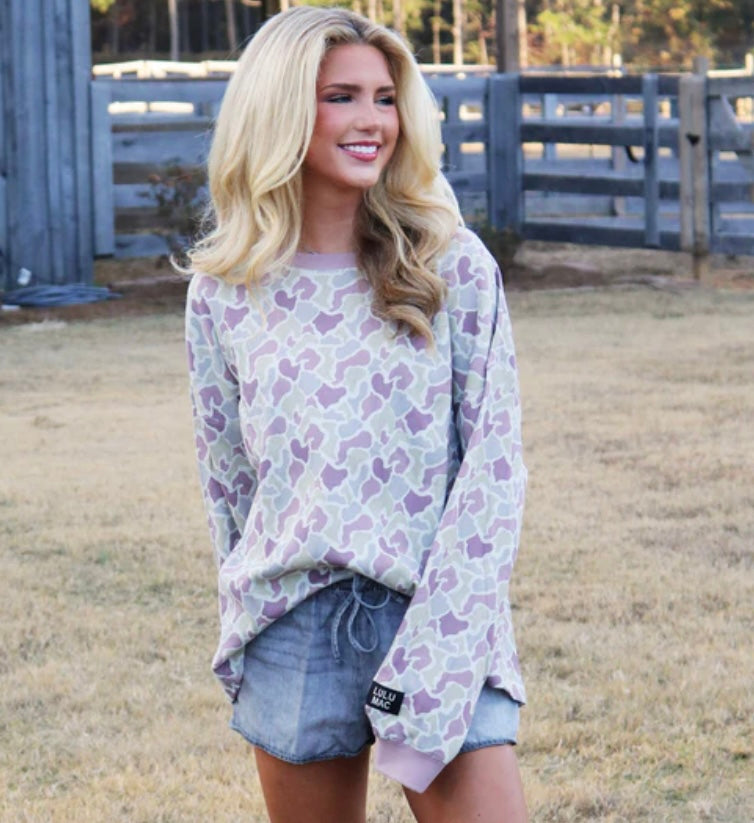 Lulu Mac Waffle Camo Top