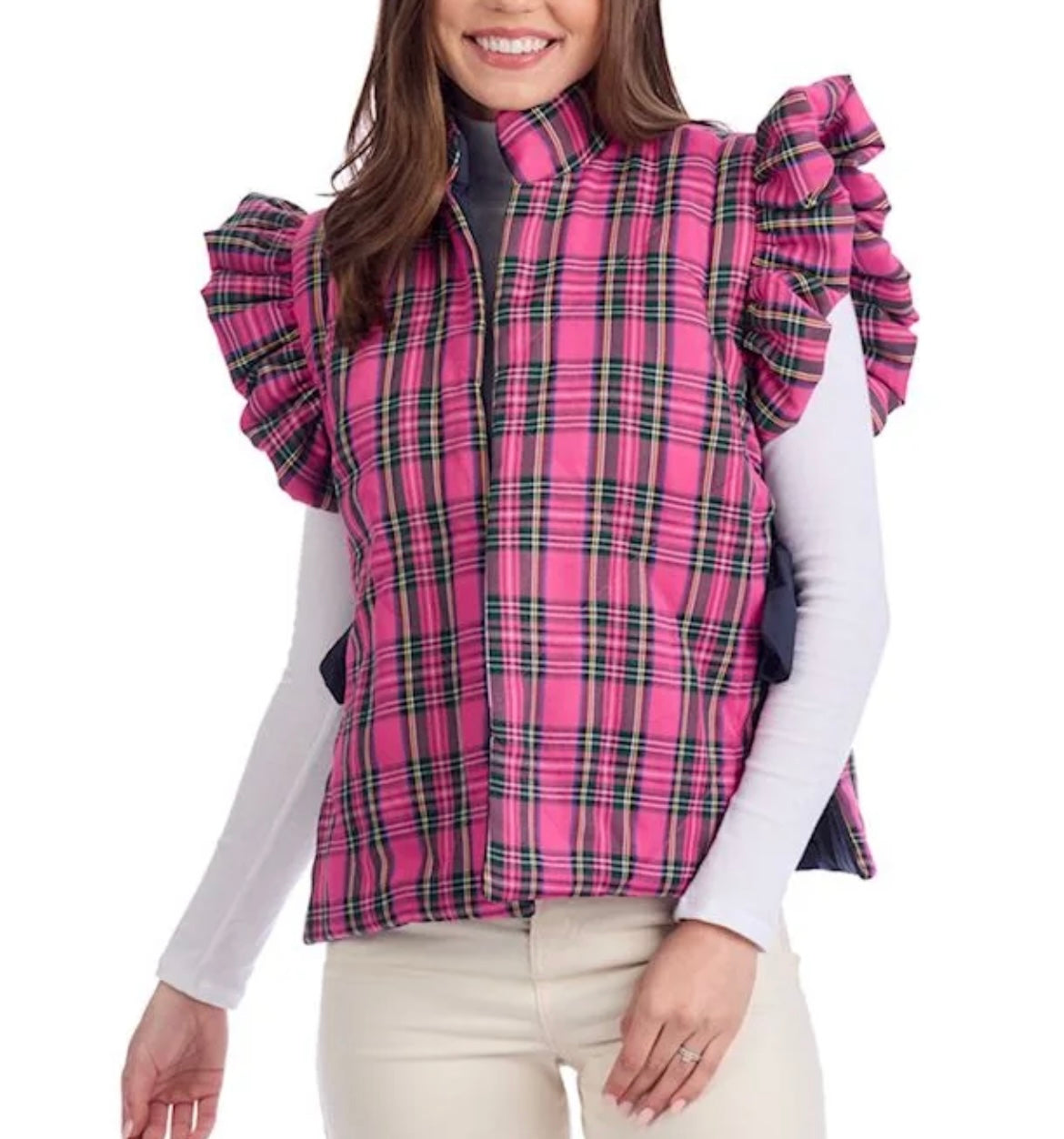 Tartan Plaid Quilted Puffer Vest- 2 Colors