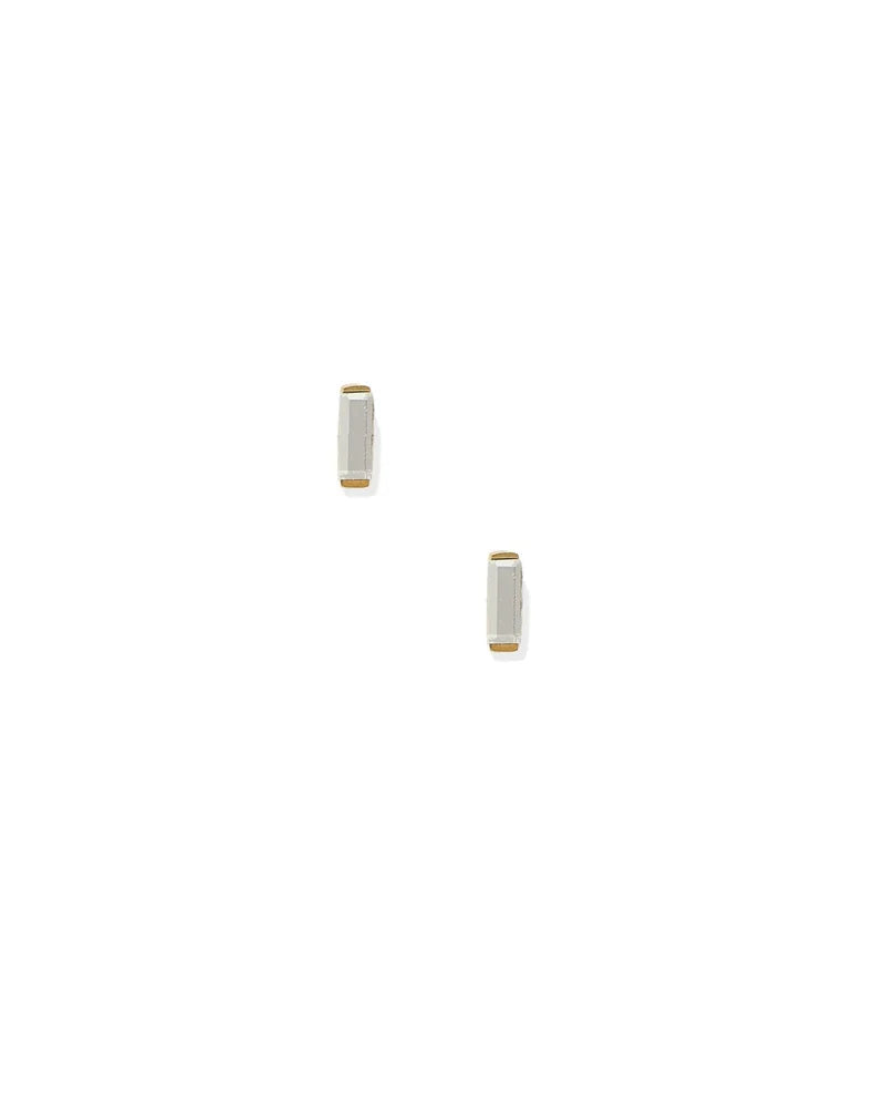 Screw back Stud Earring-Amber