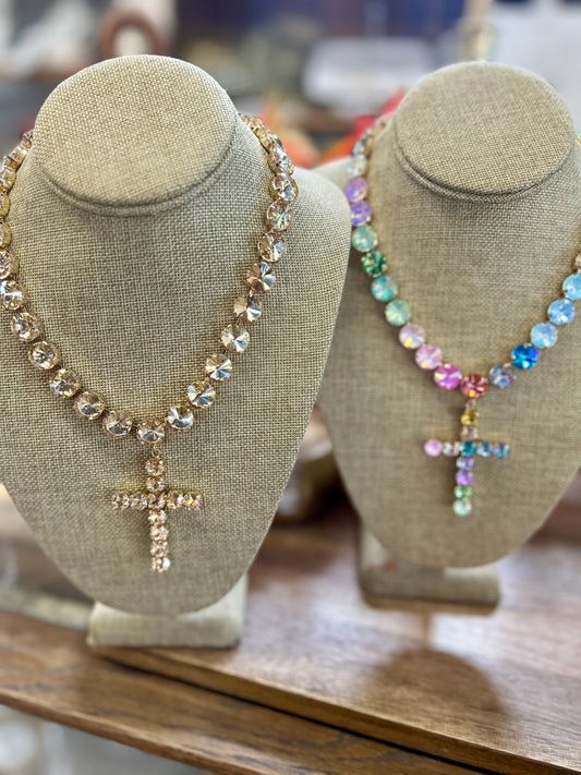 JTO Glitzy Cross Necklaces 2 Colors