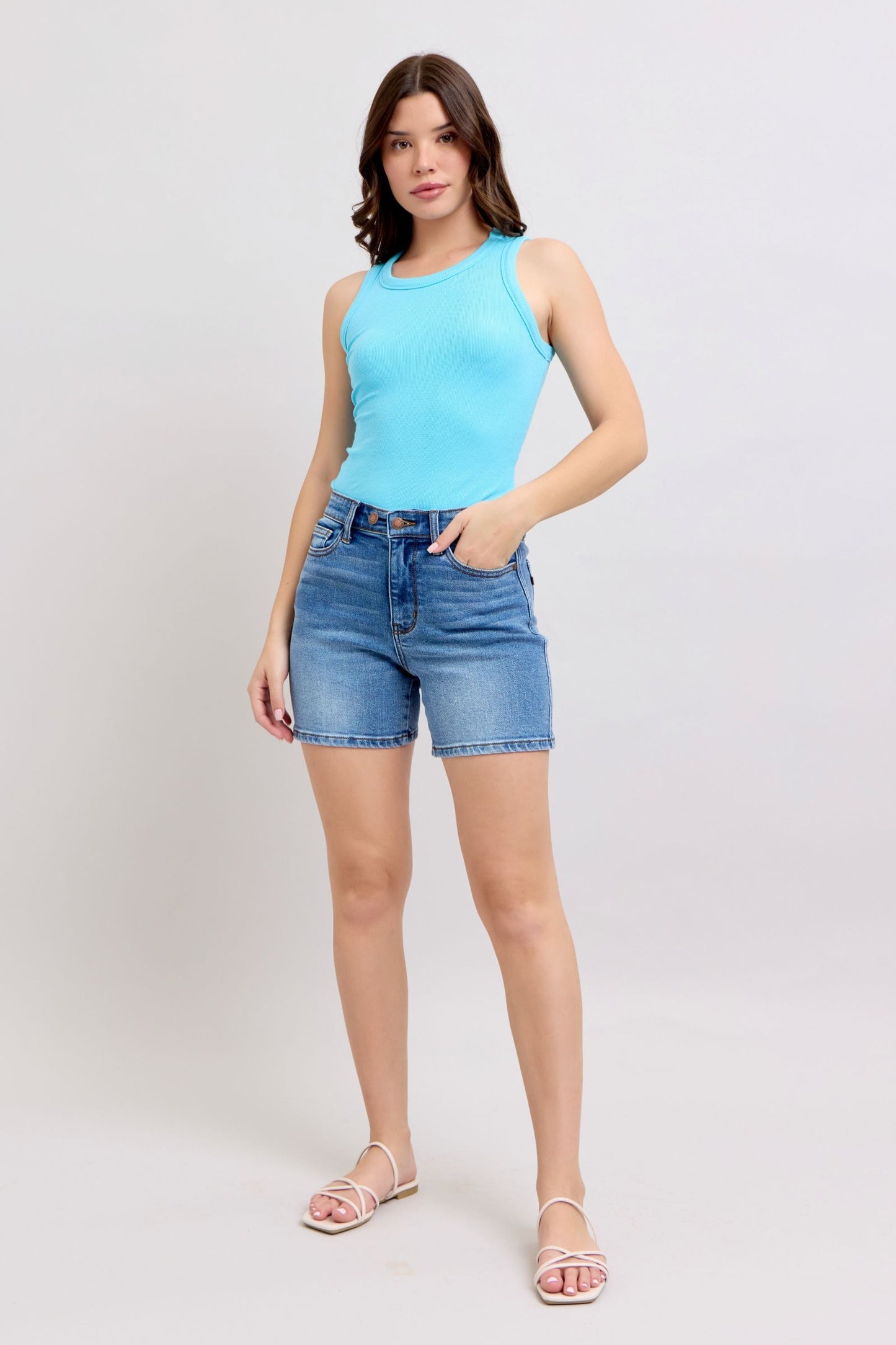Judy Blue Mid Length Dad Shorts