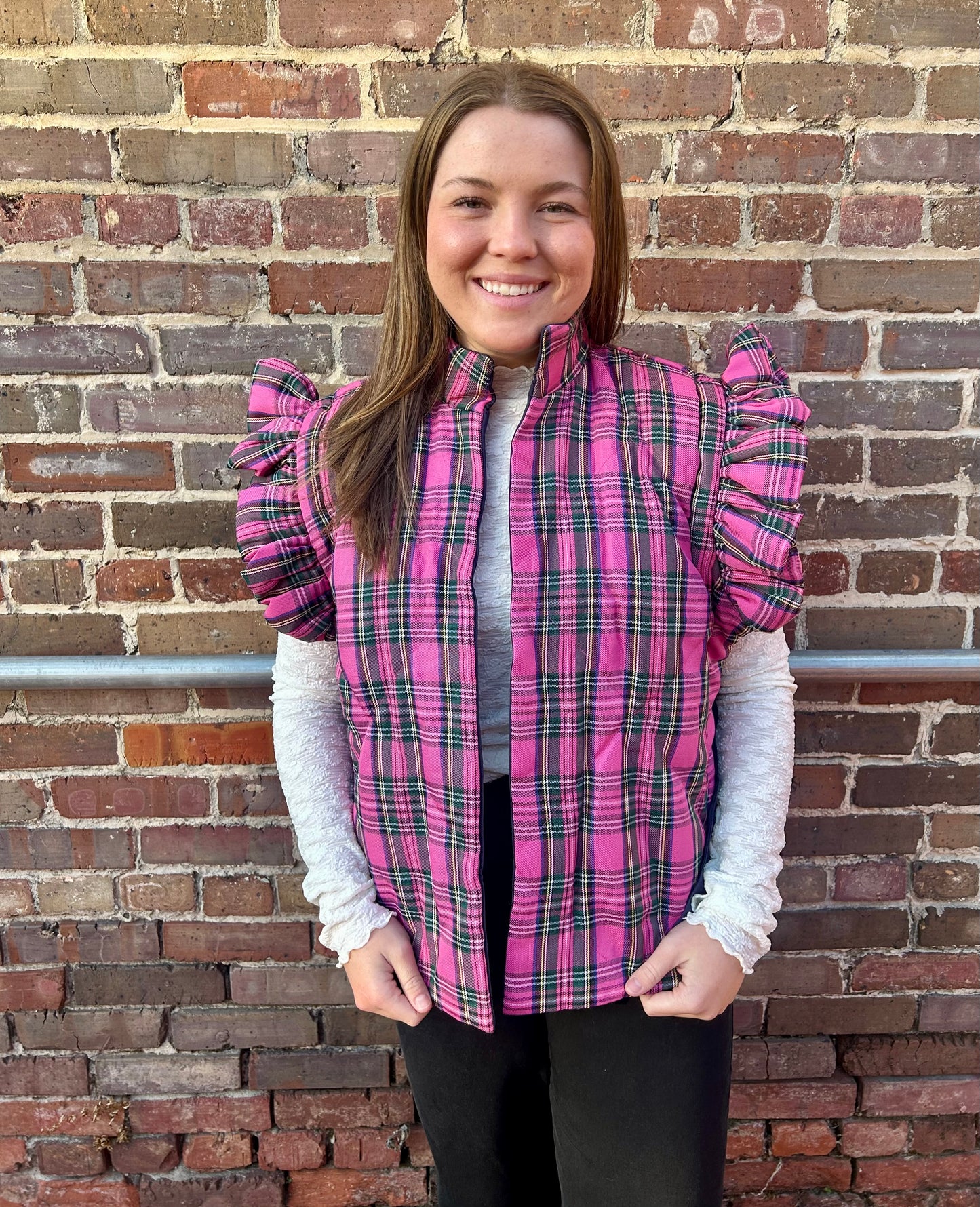 Tartan Plaid Quilted Puffer Vest- 2 Colors