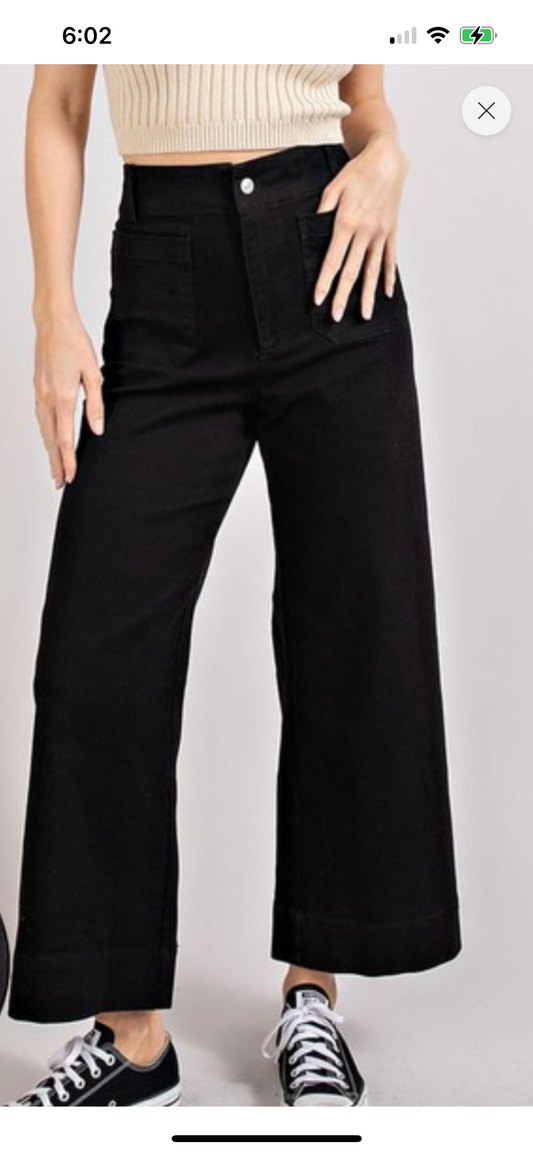 Black Cropped Ankle Pants