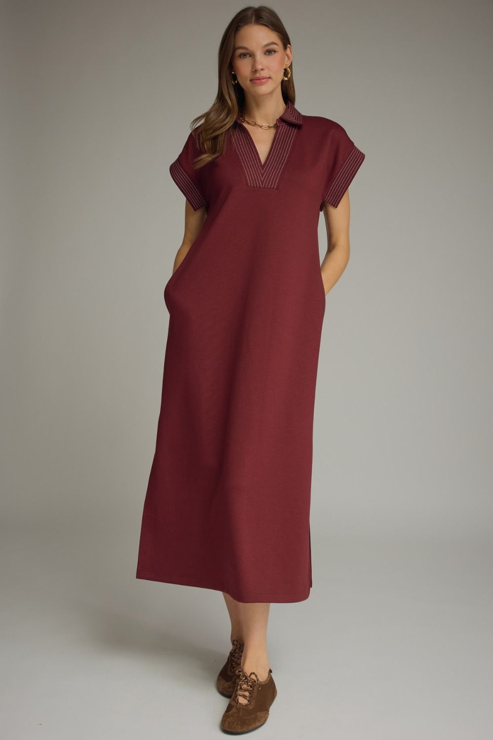 Rea Burgundy Dress