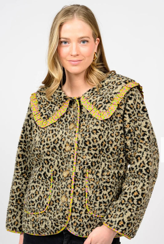 Ivy Jane Leopard Sherpa Jacket