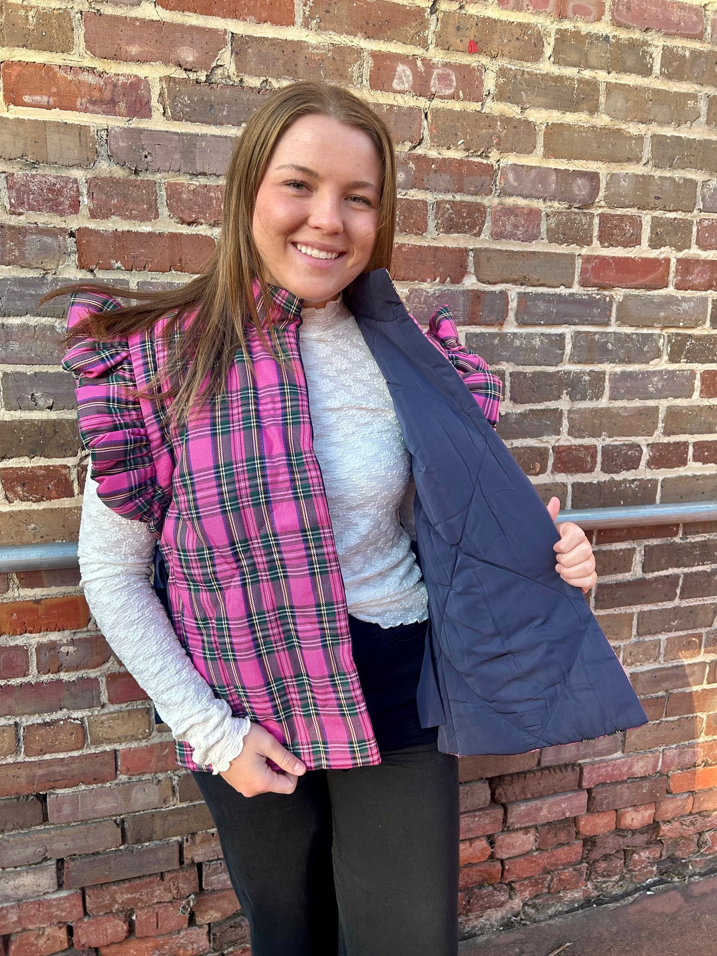 Tartan Plaid Quilted Puffer Vest- 2 Colors
