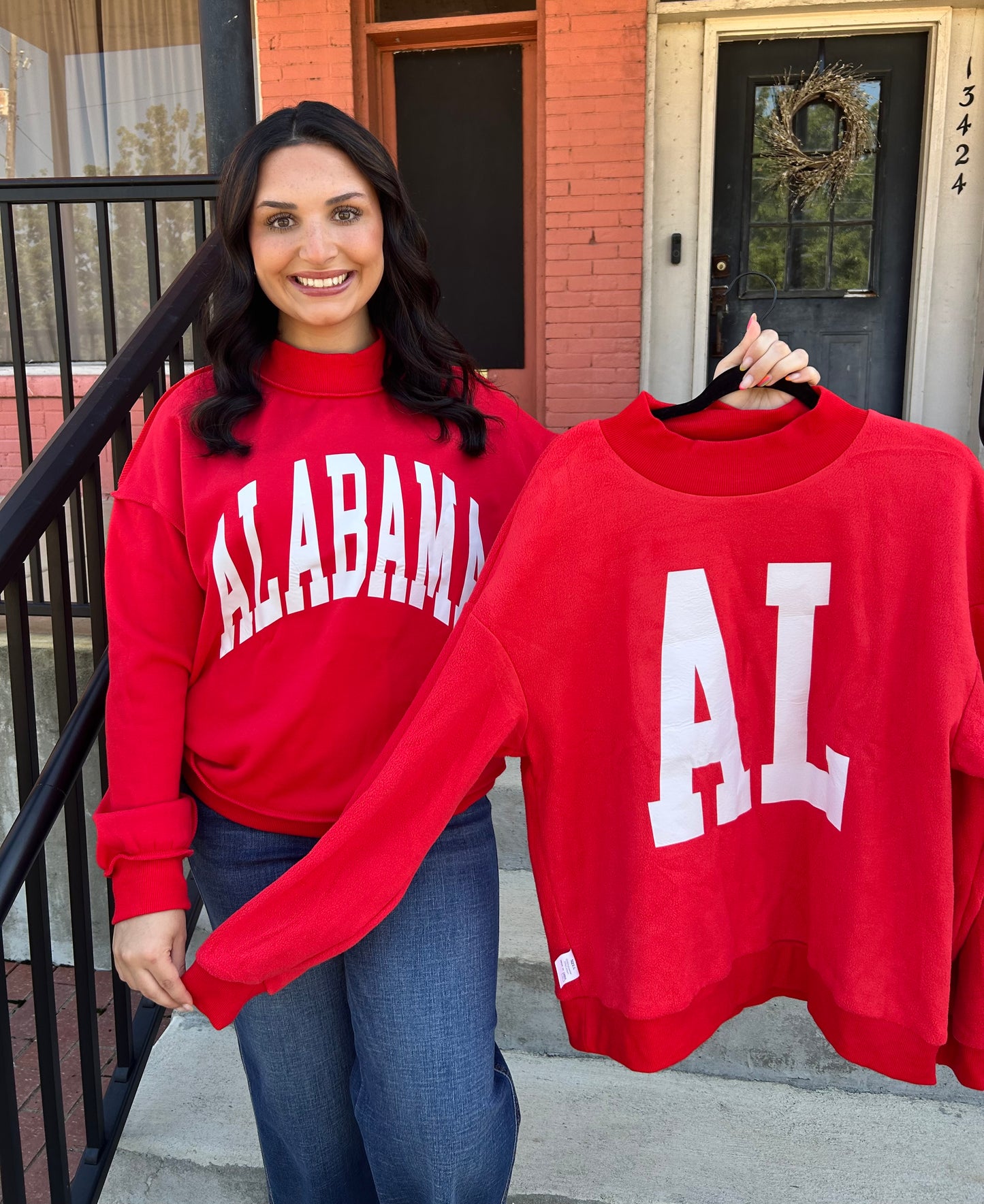 Reversible lightweight Mock Neck Sweatshirt