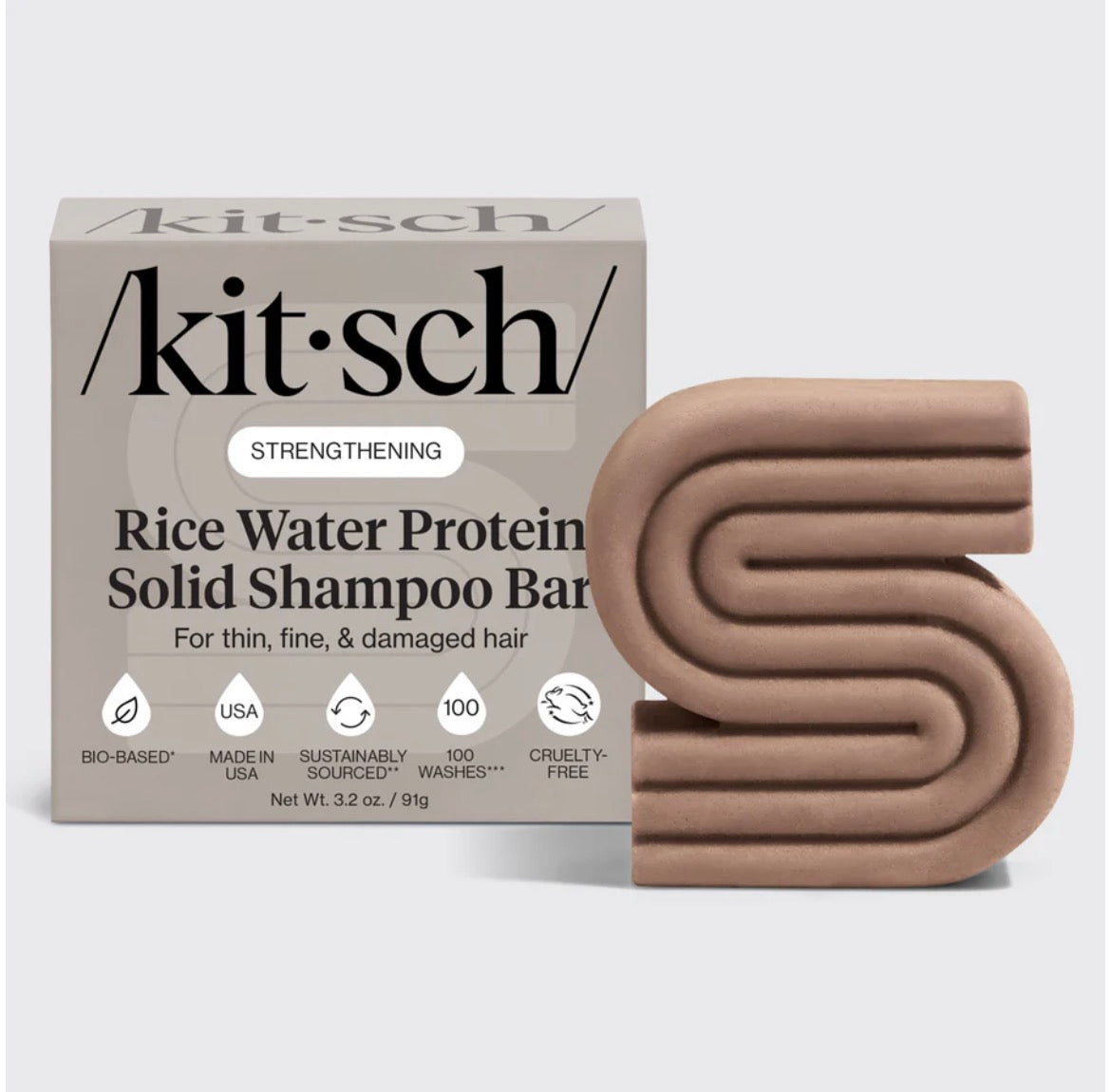 Kitsch Rice Water Protein Solid Shampoo Bar
