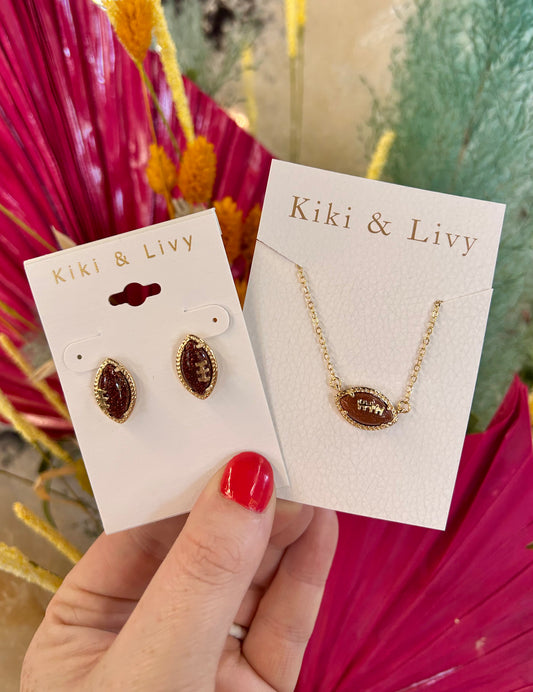 Football Necklace & Earrings