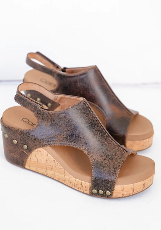 Espresso Crinkle Carley Wedge