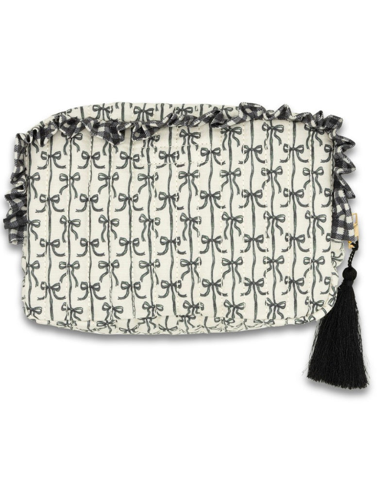 Black And White Quilted Cosmetic Bag