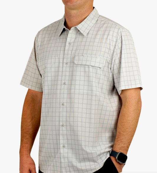 Aftco Air- O Mesh Oyster Grey Button Down