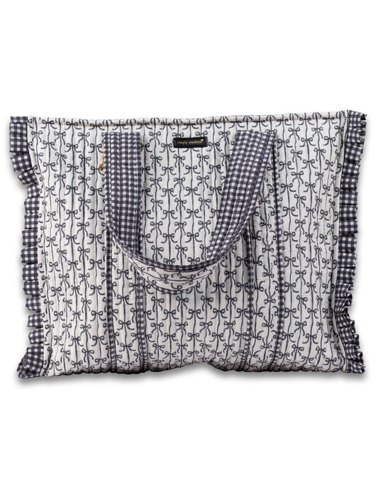 Black And White Quilted Bow Bag