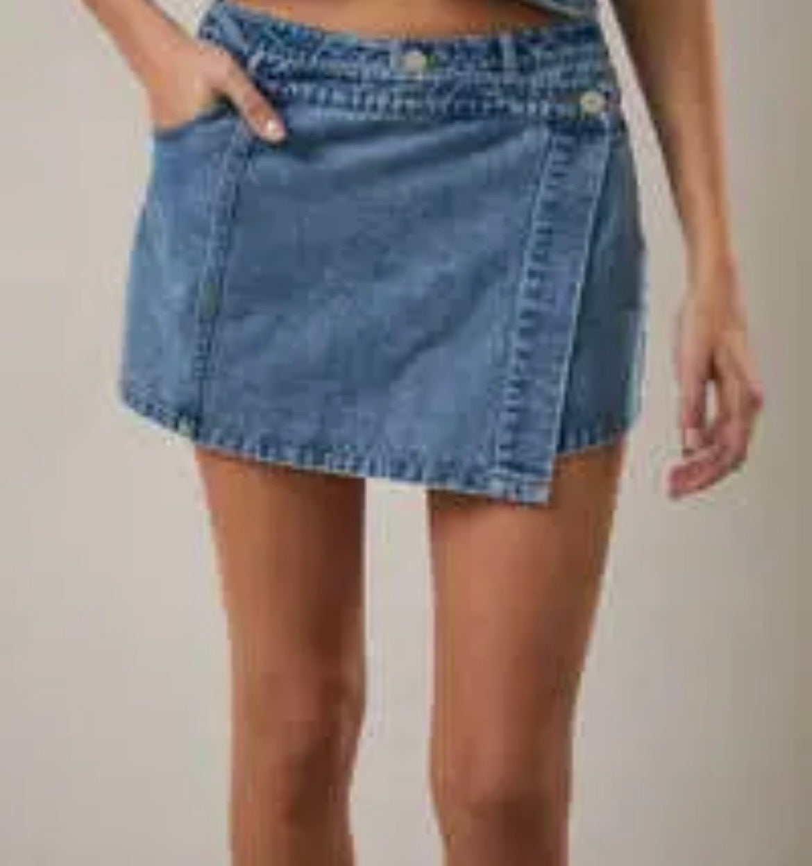 Denim Wrap Skort