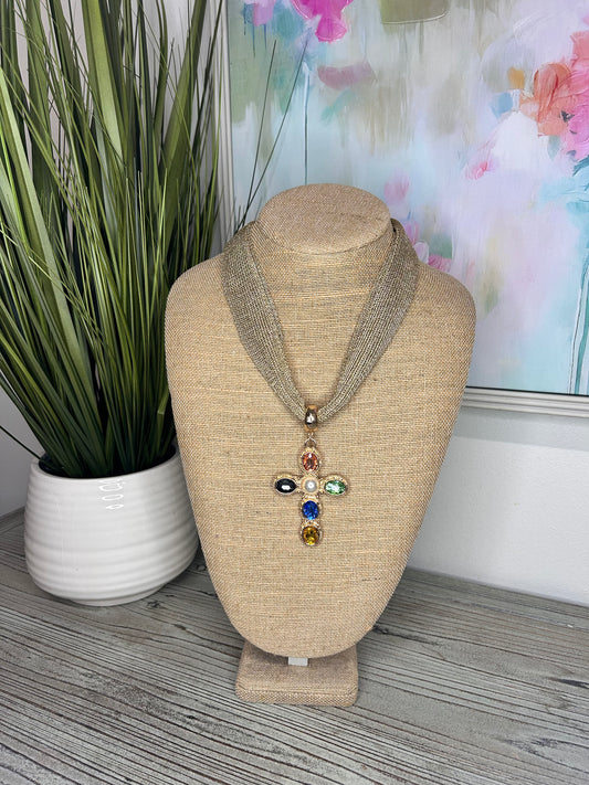 Gem Cross Necklace